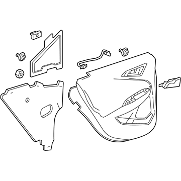 GM 84486871 Door Trim Panel, Rear Passenger Side 84486871 GM Door Trim Panel, Rear Passenger Side Illustration 1 of 1