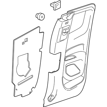 GM 84725476 Door Trim Panel, Gray, Rear Driver Side 84725476 GM Door Trim Panel, Gray, Rear Driver Side Illustration 1 of 1