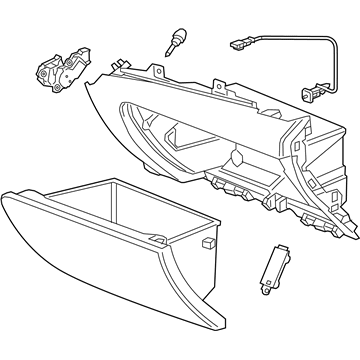 GM 84616841 Glove Box Assembly, Black 84616841 GM Glove Box Assembly, Black Illustration 1 of 1
