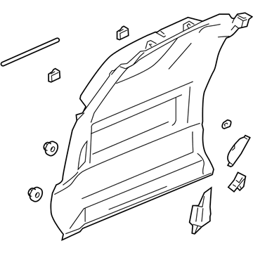 GM 19152543 Side Trim Panel, Passenger Side 19152543 GM Side Trim Panel, Passenger Side Illustration 1 of 1