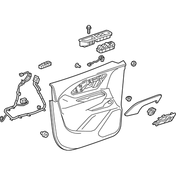 GM 84266078 Door Trim Panel, Front Passenger Side 84266078 GM Door Trim Panel, Front Passenger Side Illustration 1 of 1