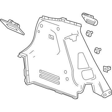 GM 42795455 Lower Quarter Trim, Black, Rear Driver Side 42795455 GM Lower Quarter Trim, Black, Rear Driver Side Illustration 1 of 1