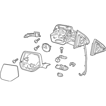 GM 84354101 Mirror Assembly, Rear Passenger Side 84354101 GM Mirror Assembly, Rear Passenger Side Illustration 1 of 1