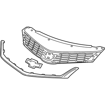 84189613 GM Upper Grille, Black, Front Illustration 1 of 1