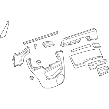 GM 23180937 Door Trim Panel, Urethane Black, Rear Driver Side 23180937 GM Door Trim Panel, Urethane Black, Rear Driver Side Illustration 1 of 1
