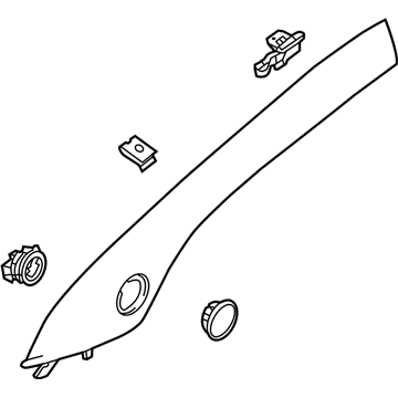GM 42742647 Windshield Pillar Trim, Gray, Driver Side 42742647 GM Windshield Pillar Trim, Gray, Driver Side Illustration 1 of 1