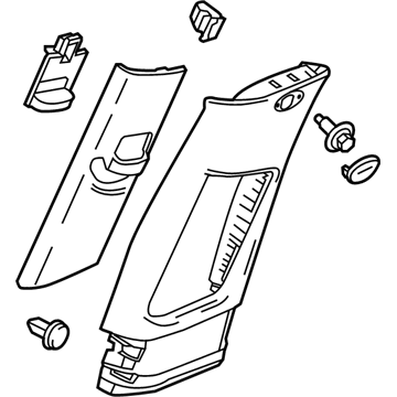 GM 42422847 Upper Center Pillar Trim, Gray, Inner Driver Side 42422847 GM Upper Center Pillar Trim, Gray, Inner Driver Side Illustration 1 of 1