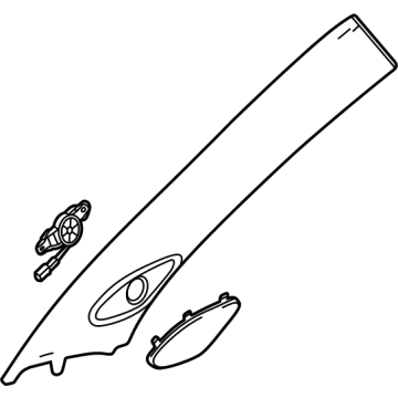 GM 84824930 Windshield Pillar Trim, Jet Black, Driver Side 84824930 GM Windshield Pillar Trim, Jet Black, Driver Side Illustration 1 of 1