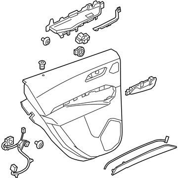 84960732 GM Door Trim Panel, Jet Black, Rear Driver Side Illustration 1 of 1