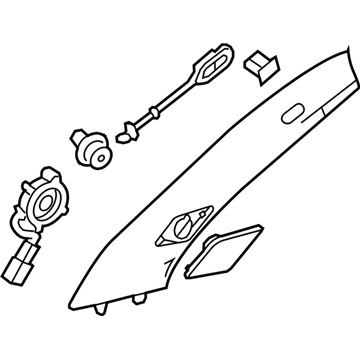 GM 23187203 Windshield Pillar Trim, Driver Side 23187203 GM Windshield Pillar Trim, Driver Side Illustration 1 of 1