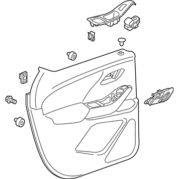 GM 84325769 Door Trim Panel, Black, Driver Side 84325769 GM Door Trim Panel, Black, Driver Side Illustration 1 of 1