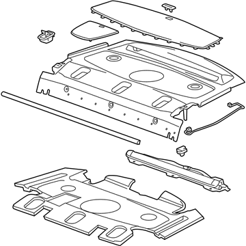 84006869 GM Package Tray Trim, Black, Rear Illustration 1 of 1