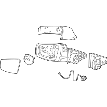 GM 22857614 Mirror Assembly, Rear Driver Side 22857614 GM Mirror Assembly, Rear Driver Side Illustration 1 of 1