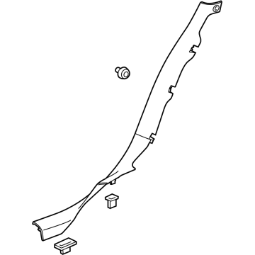 GM 84729507 Lock Pillar Trim, Jet Black, Rear Passenger Side 84729507 GM Lock Pillar Trim, Jet Black, Rear Passenger Side Illustration 1 of 1