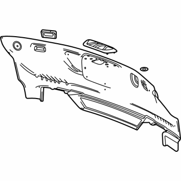 GM 84921432 Rear Panel Trim, Jet Black 84921432 GM Rear Panel Trim, Jet Black Illustration 1 of 1