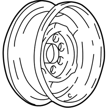 GM 9593585 Wheel, Steel 9593585 GM Wheel, Steel Illustration 1 of 1