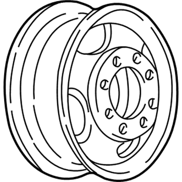 9593148 GM Wheel, Steel, White Illustration 1 of 1