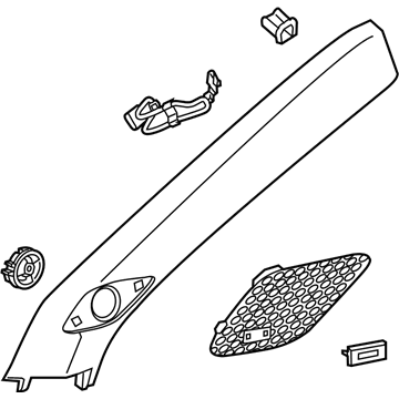 84568737 GM Windshield Pillar Trim, Jet Black, Driver Side Illustration 1 of 1
