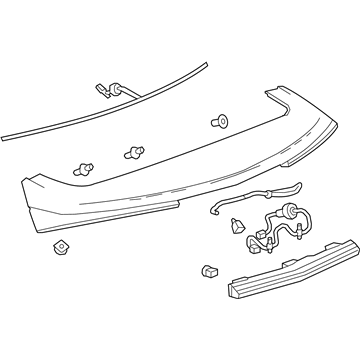GM 84101562 Spoiler Assembly, White, Rear 84101562 GM Spoiler Assembly, White, Rear Illustration 1 of 1
