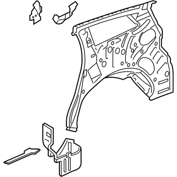 GM 84446346 Inner Quarter Panel, Rear Driver Side 84446346 GM Inner Quarter Panel, Rear Driver Side Illustration 1 of 1