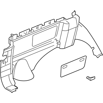 GM 15801013 Lower Quarter Trim, Gray, Driver Side 15801013 GM Lower Quarter Trim, Gray, Driver Side Illustration 1 of 1