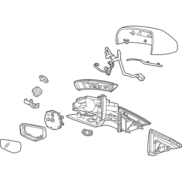 GM 87840331 Mirror Assembly, Rear Driver Side 87840331 GM Mirror Assembly, Rear Driver Side Illustration 1 of 1