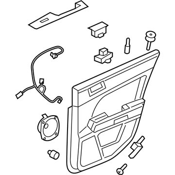 GM 10370335 Door Trim Panel, Rear Driver Side 10370335 GM Door Trim Panel, Rear Driver Side Illustration 1 of 1