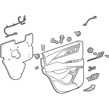 23331048 GM Door Trim Panel, Rear Driver Side Illustration 1 of 1