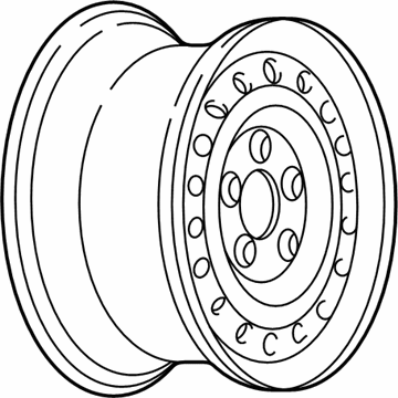 GM 9592321 Wheel, Steel 9592321 GM Wheel, Steel Illustration 1 of 1