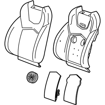 GM 22788001 Seat Back Cover, Gray, Driver Side 22788001 GM Seat Back Cover, Gray, Driver Side Illustration 1 of 1