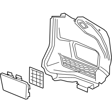 GM 84134561 Trunk Side Trim, Black Diamon, Rear Passenger Side 84134561 GM Trunk Side Trim, Black Diamon, Rear Passenger Side Illustration 1 of 1