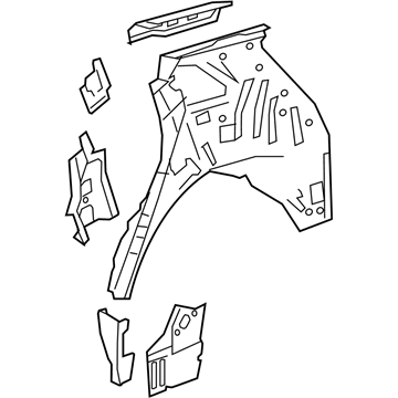 GM 84734974 Inner Quarter Panel, Rear Driver Side 84734974 GM Inner Quarter Panel, Rear Driver Side Illustration 1 of 1