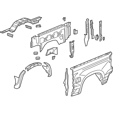 GM 84540752 Side Panel, Driver Side 84540752 GM Side Panel, Driver Side Illustration 1 of 1