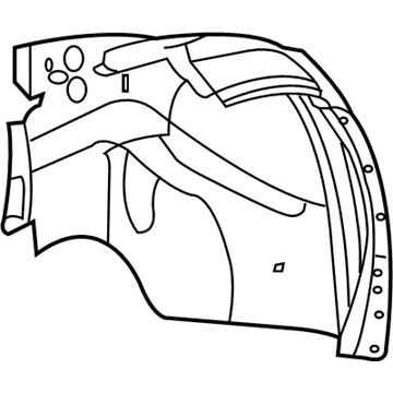 25849007 GM Fender Liner, Front Inner Passenger Side Illustration 1 of 1