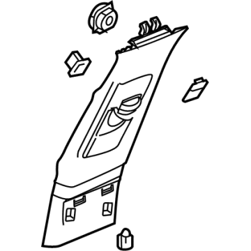GM 84775931 Upper Center Pillar Trim, Black, Driver Side 84775931 GM Upper Center Pillar Trim, Black, Driver Side Illustration 1 of 1