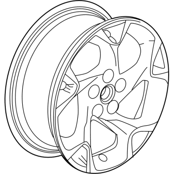 42752003 GM Wheel, Alloy, Silver, Rear Illustration 1 of 1