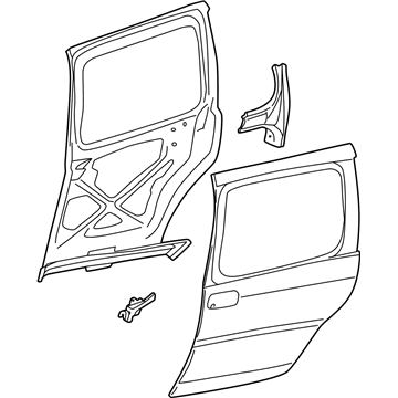 GM 12529769 Door Shell, Rear Driver Side 12529769 GM Door Shell, Rear Driver Side Illustration 1 of 1