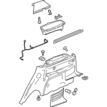 21996594 GM Lower Quarter Trim, Black, Rear Passenger Side Illustration 1 of 1
