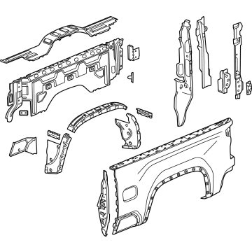 GM 85554909 Side Panel, Passenger Side 85554909 GM Side Panel, Passenger Side Illustration 1 of 1