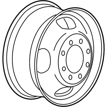 GM 22791555 Wheel, Steel, Rear 22791555 GM Wheel, Steel, Rear Illustration 1 of 1