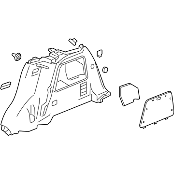 GM 42643812 Lower Quarter Trim, Black, Rear Driver Side 42643812 GM Lower Quarter Trim, Black, Rear Driver Side Illustration 1 of 1