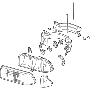 GM 16525158 Headlamp Assembly, Front Passenger Side 16525158 GM Headlamp Assembly, Front Passenger Side Illustration 1 of 1