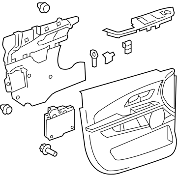 GM 23363843 Door Trim Panel, Black, Front Passenger Side 23363843 GM Door Trim Panel, Black, Front Passenger Side Illustration 1 of 1