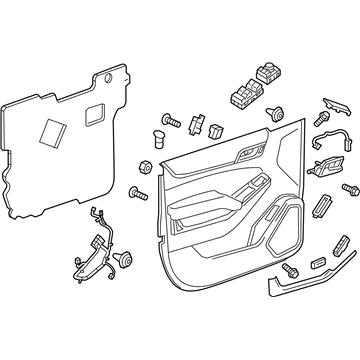 GM 84192428 Door Trim Panel, Front Passenger Side 84192428 GM Door Trim Panel, Front Passenger Side Illustration 1 of 1