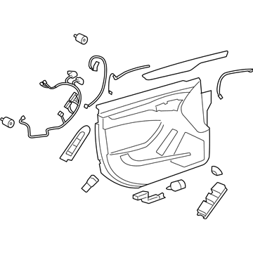 20804964 GM Door Trim Panel, Titanium, Front Passenger Side Illustration 1 of 1
