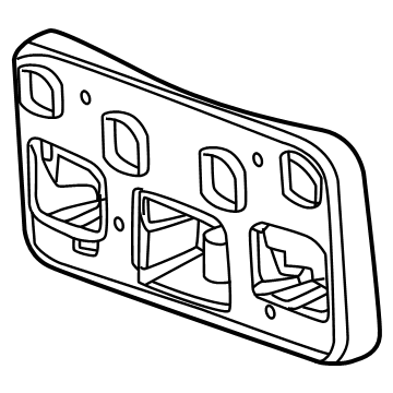 87819552 GM License Bracket, Black, Front Illustration 1 of 1