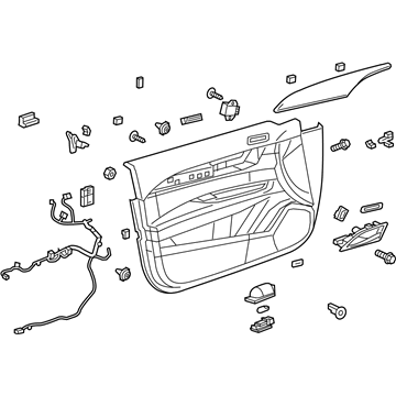 GM 22960287 Door Trim Panel, Black, Front Driver Side 22960287 GM Door Trim Panel, Black, Front Driver Side Illustration 1 of 1
