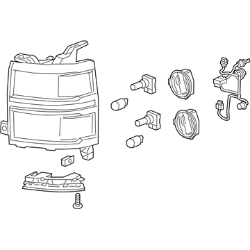 GM 19370450 Headlamp Assembly, Front Driver Side 19370450 GM Headlamp Assembly, Front Driver Side Illustration 1 of 1