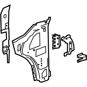 GM 23211643 Inner Hinge Pillar, Front Passenger Side 23211643 GM Inner Hinge Pillar, Front Passenger Side Illustration 1 of 1
