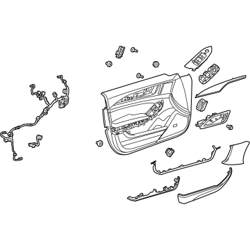 GM 84666444 Door Trim Panel, Black, Front Passenger Side 84666444 GM Door Trim Panel, Black, Front Passenger Side Illustration 1 of 1